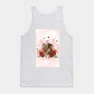 Cute bear couple listening to music Tank Top